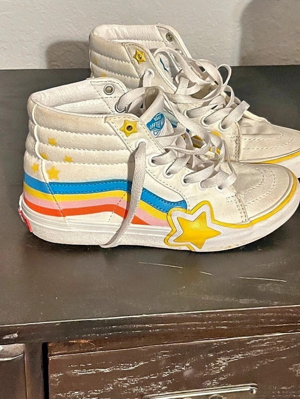 Vans Kids Sk8-Hi Rainbow Star Color Block High Top Sneakers